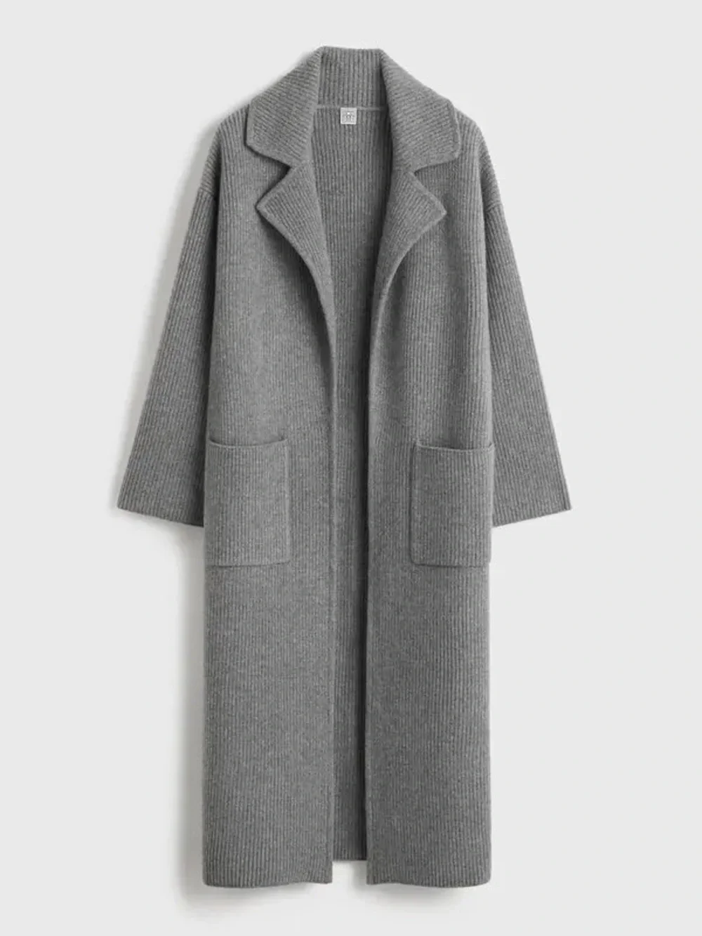 NWT Toteme Long Ribbed Open Front Coatigan - Gray